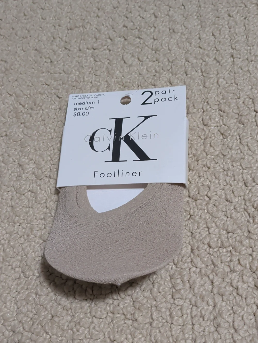 Calvin Klein Women Nude Beige Footliner Socks - 2 Pack